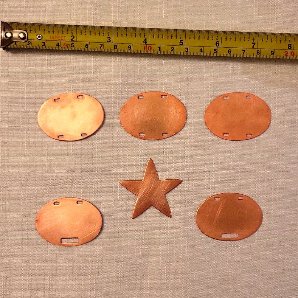 6 Copper enamelling blanks